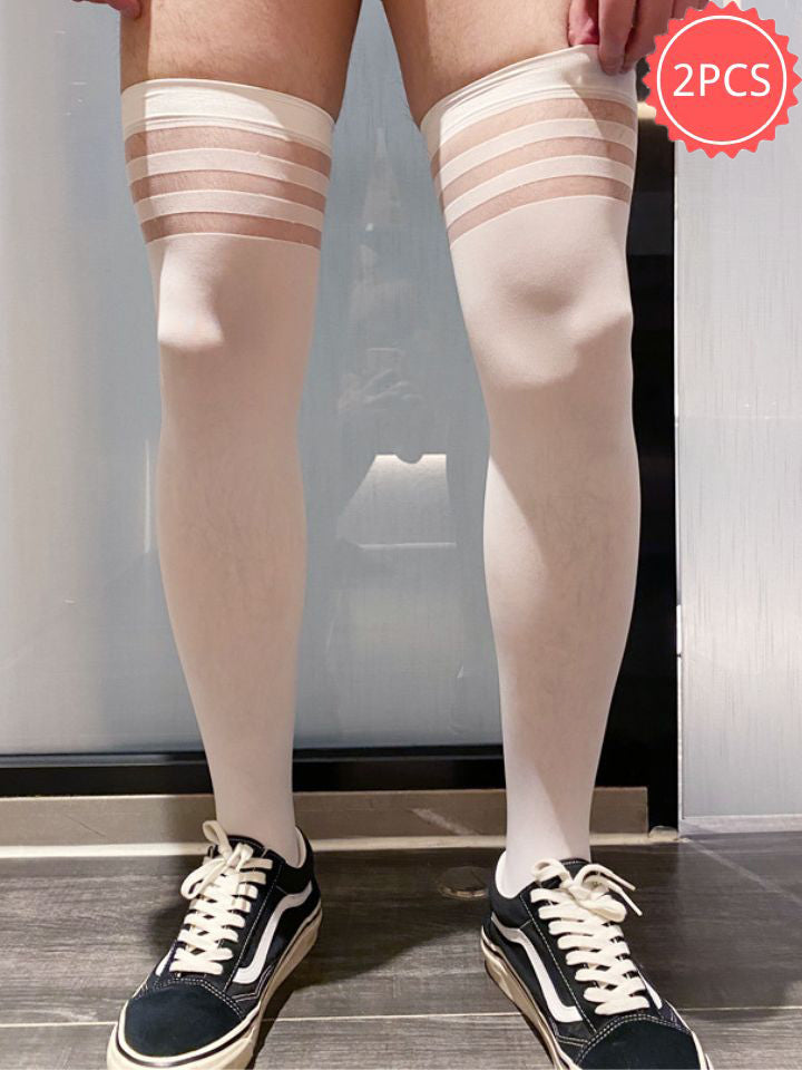 2 PCS Men's Striped Stockings Set