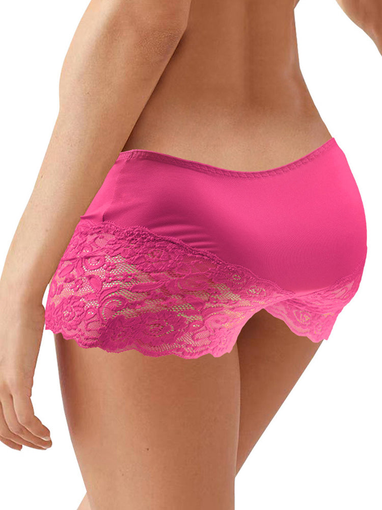Men's Low Waisted Lace Spandex Boxer Trunks