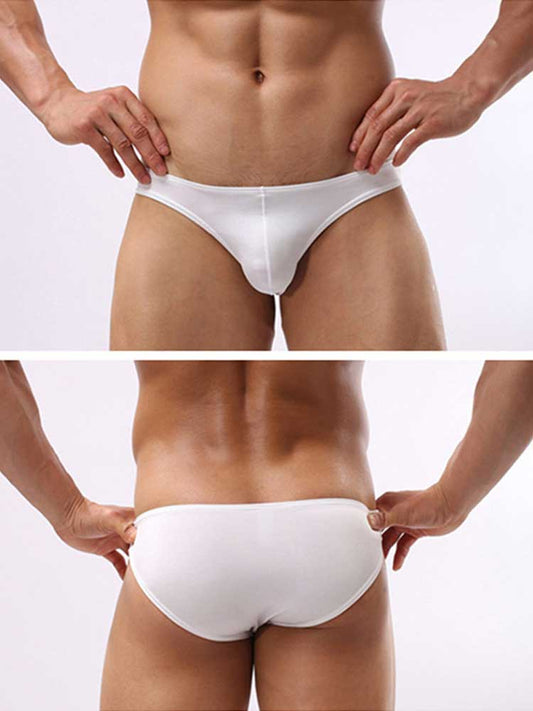 Men's Sexy Low-Rise Tight Quick-Dry Ice Silk Swim Briefs