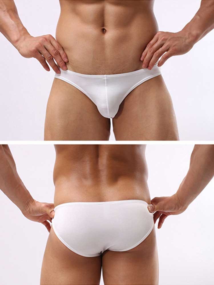 Men's Sexy Low-Rise Tight Quick-Dry Ice Silk Swim Briefs