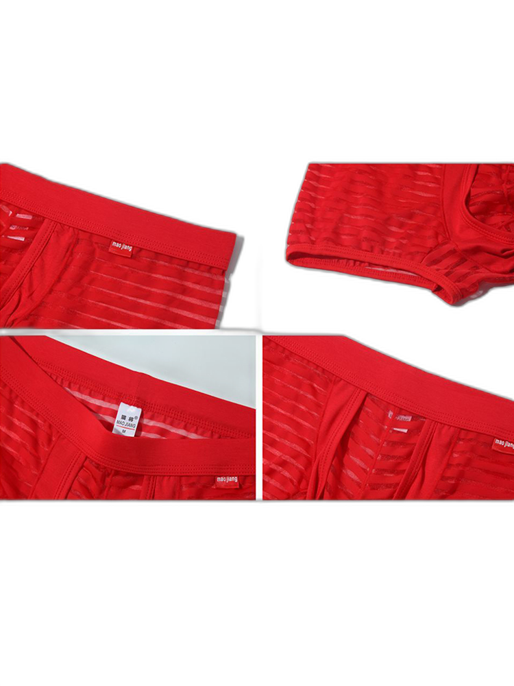 Men’s Sexy Striped Hollow Jockstrap With Separate Pouch