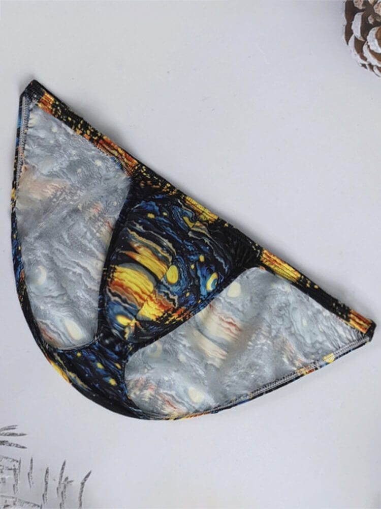 Men's Sexy Artistic-Print High-Cut Low-Rise Thong