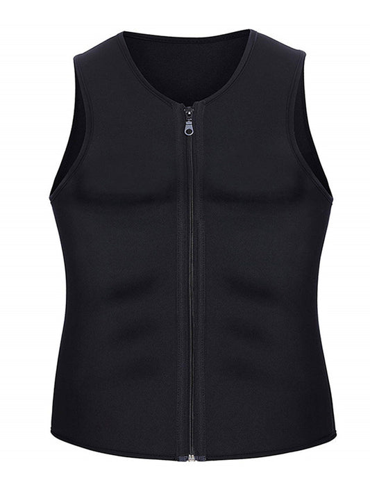 Men's Body-sculpting Zippered Sports Vest Top