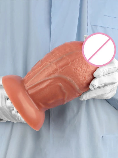 Huge Realistic Silicone Suction Cup Dildo Plug