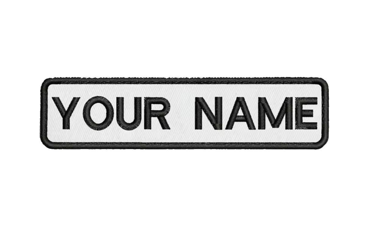 Custom Patch 10cmX2.5cm White/Black