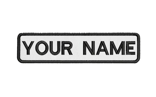 Custom Patch 10cmX2.5cm White/Black