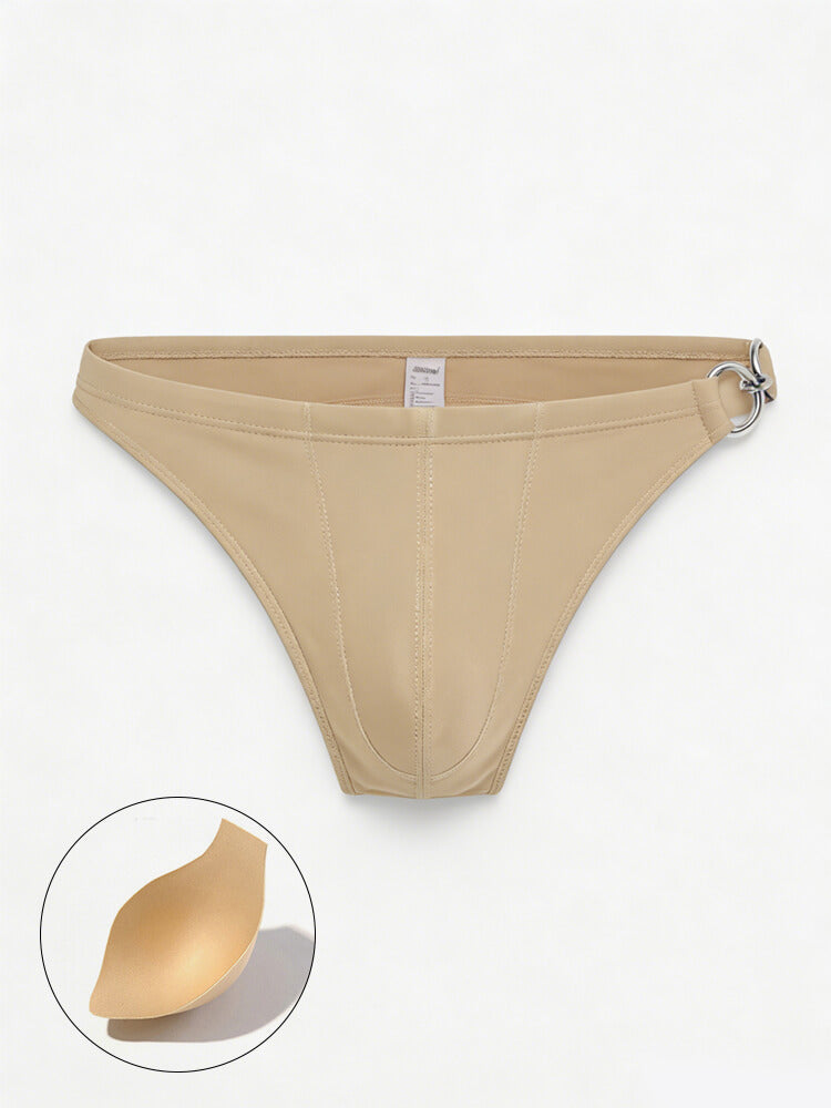 Men's Low Rise Metal Buckle Swim Bikini