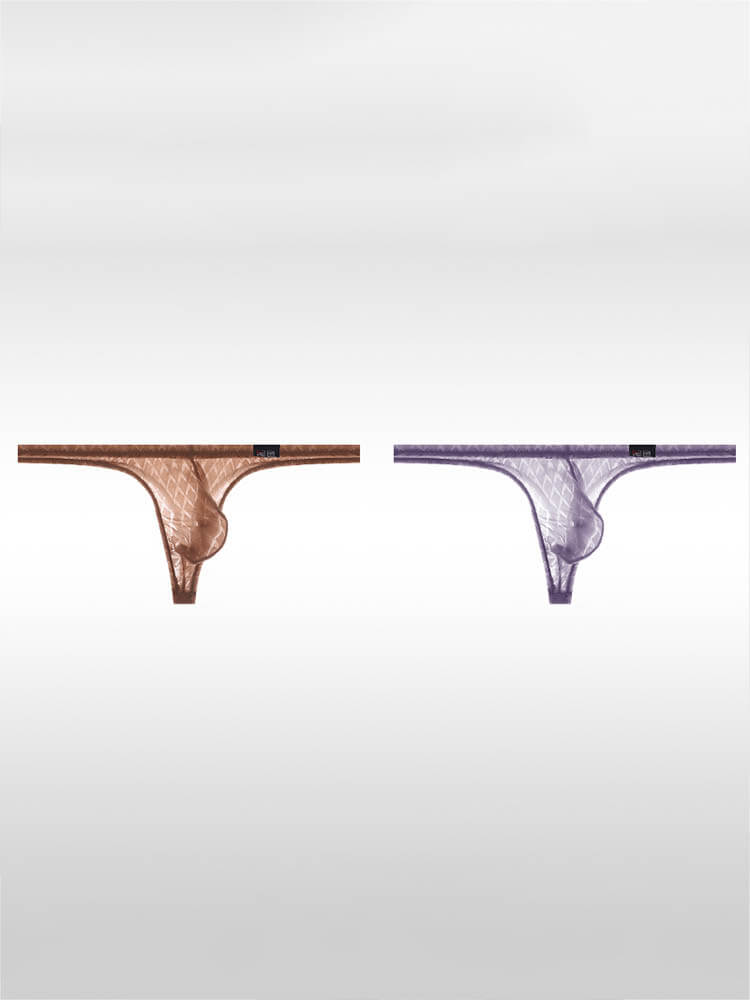 Men's Ultra-Thin U-Convex Pouch See-Through Thong