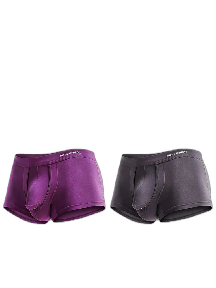 3 Pack Men's Double Pouch Underwear Separate Pouch Modal Trunks
