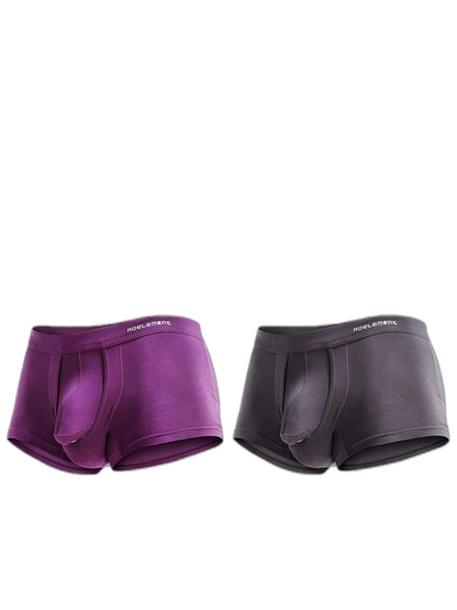 3 Pack Men's Double Pouch Underwear Separate Pouch Modal Trunks