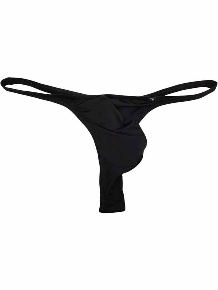 Men's Solid Color Low Waist Ice Silk Thong