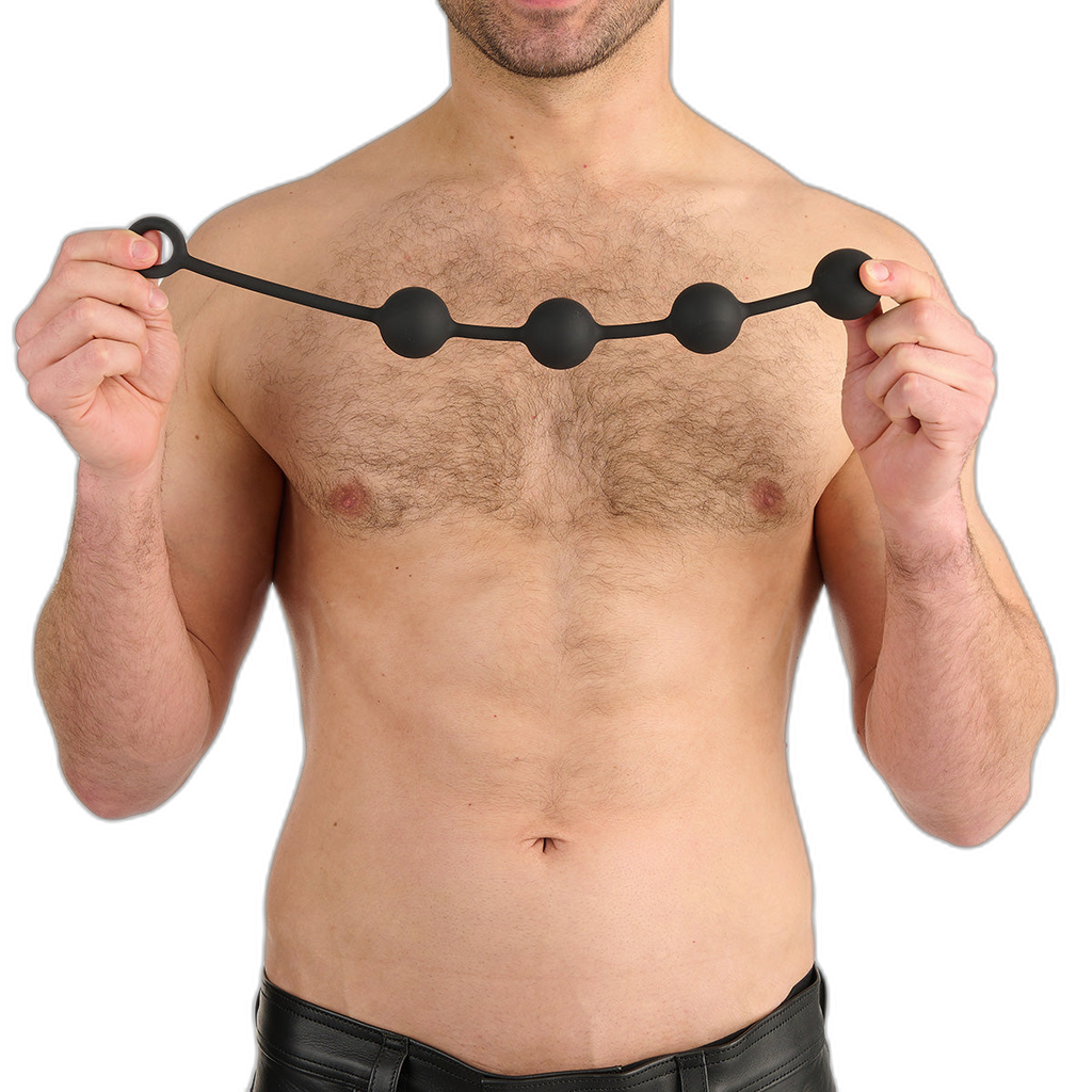 Prowler RED Silicone Anal Beads Black Medium