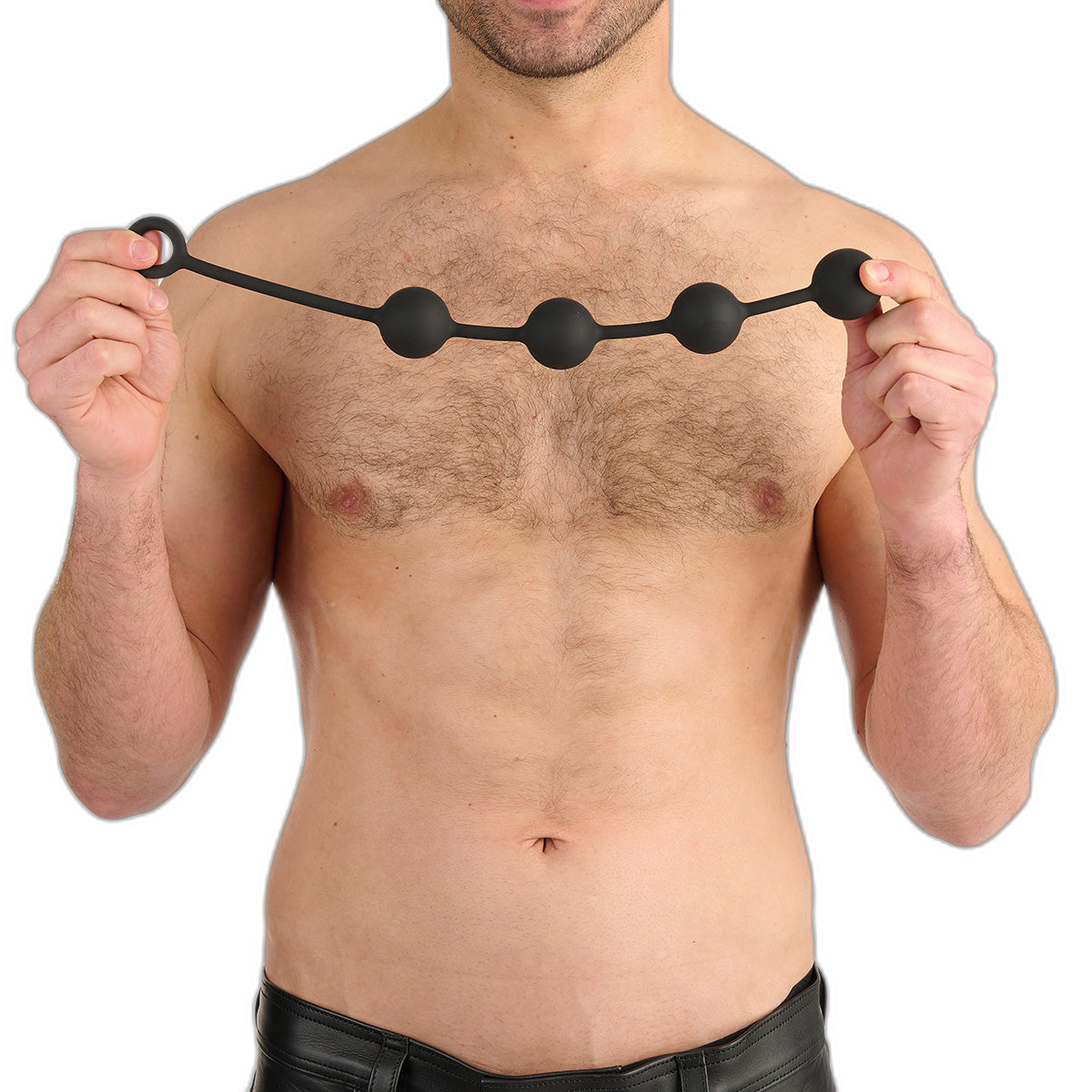 Prowler RED Silicone Anal Beads Black Medium