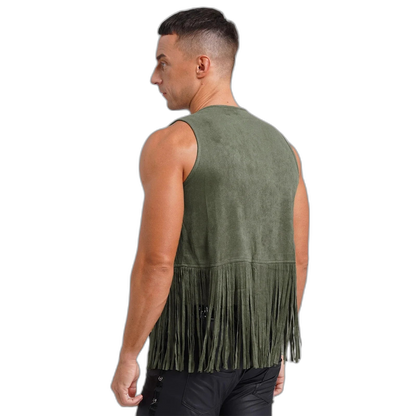 Suede Tassel Western Cowboy Vest