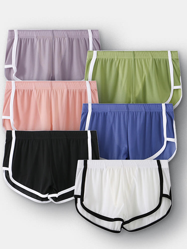 Men's Mesh Ice Silk Breathable Striped Trunks