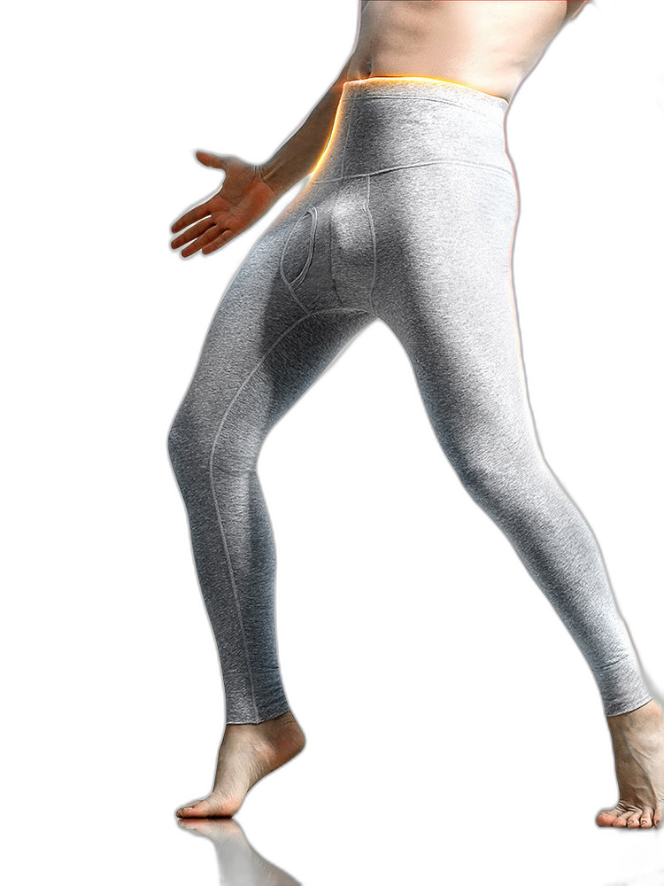 Men's High-rise Cotton Thermal Bottoms With Fly