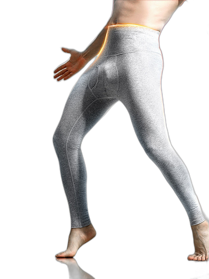 Men's High-rise Cotton Thermal Bottoms With Fly