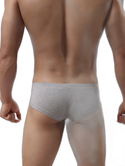 3 Pack Men's Cotton Solid U-Shaped Pouch Briefs
