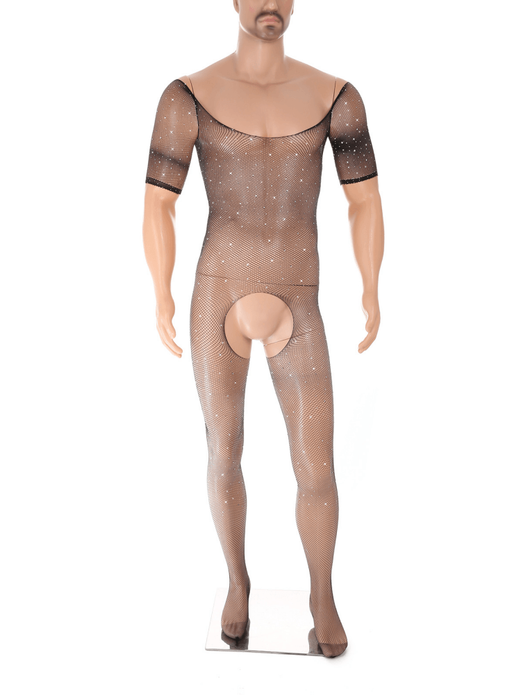 Men's Sexy Crotchless Hollow Fishnet Bodystocking