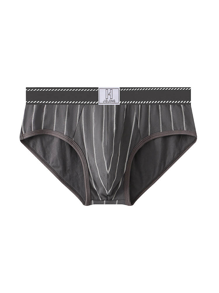 Men's Vertical Stripe Breathable Cotton Briefs