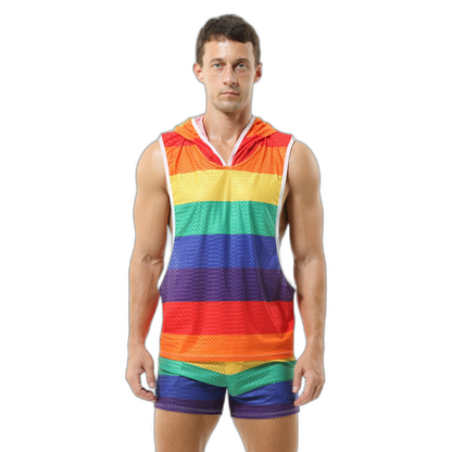 Rainbow Hooded Singlet