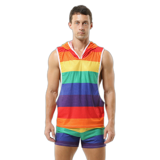Rainbow Hooded Singlet