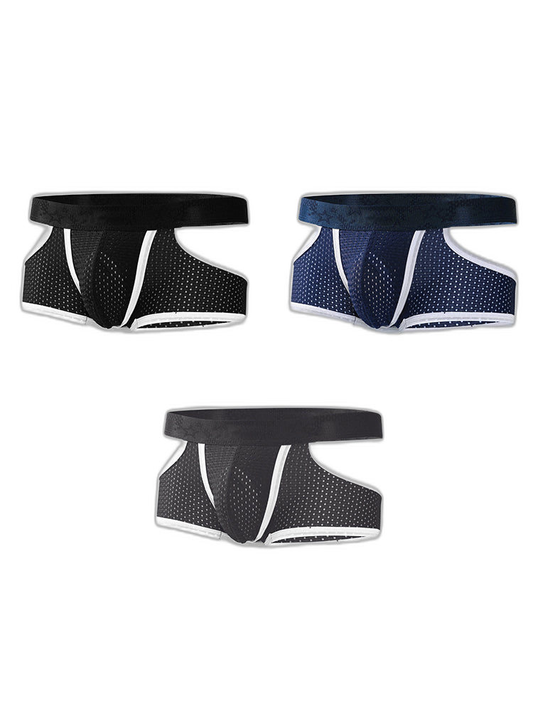 3 Pack Men's Breathable Mesh Lightweight & Airy Supportive Fit Trunks