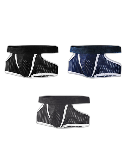 3 Pack Men's Breathable Mesh Lightweight & Airy Supportive Fit Trunks