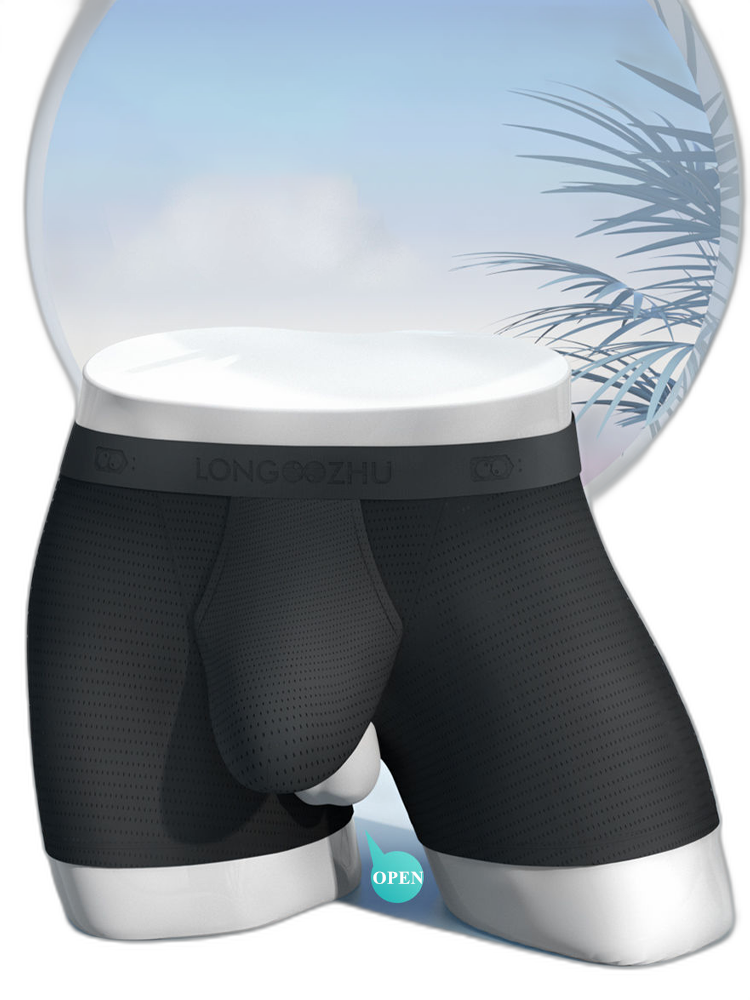 Men's Cooling Separate Pouch Boxer Briefs Dual Pouch Underwear