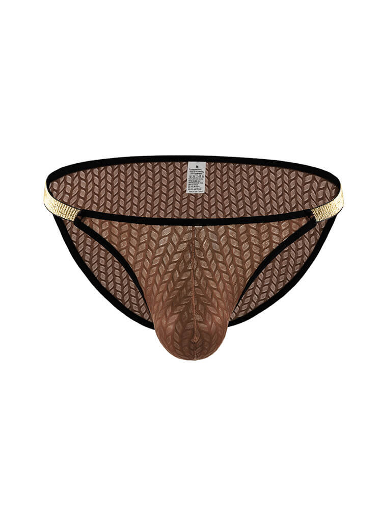 Men's Sexy High-Cut Low-Rise Mesh Nylon Briefs