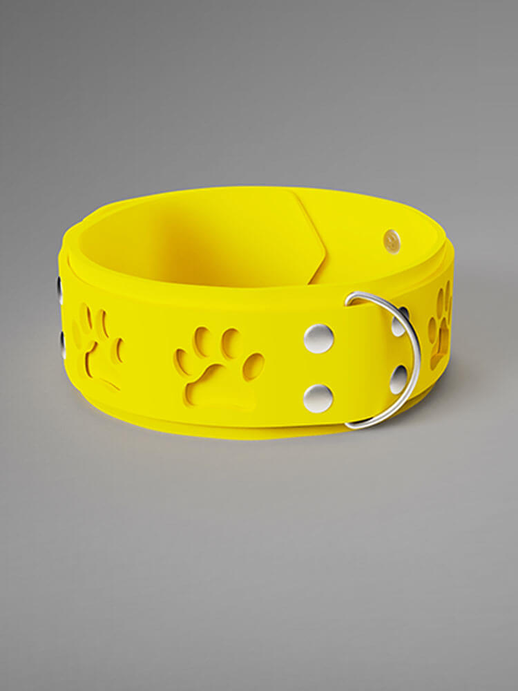 Unisex Paw Cutout Silicone Padlock Choker Collar