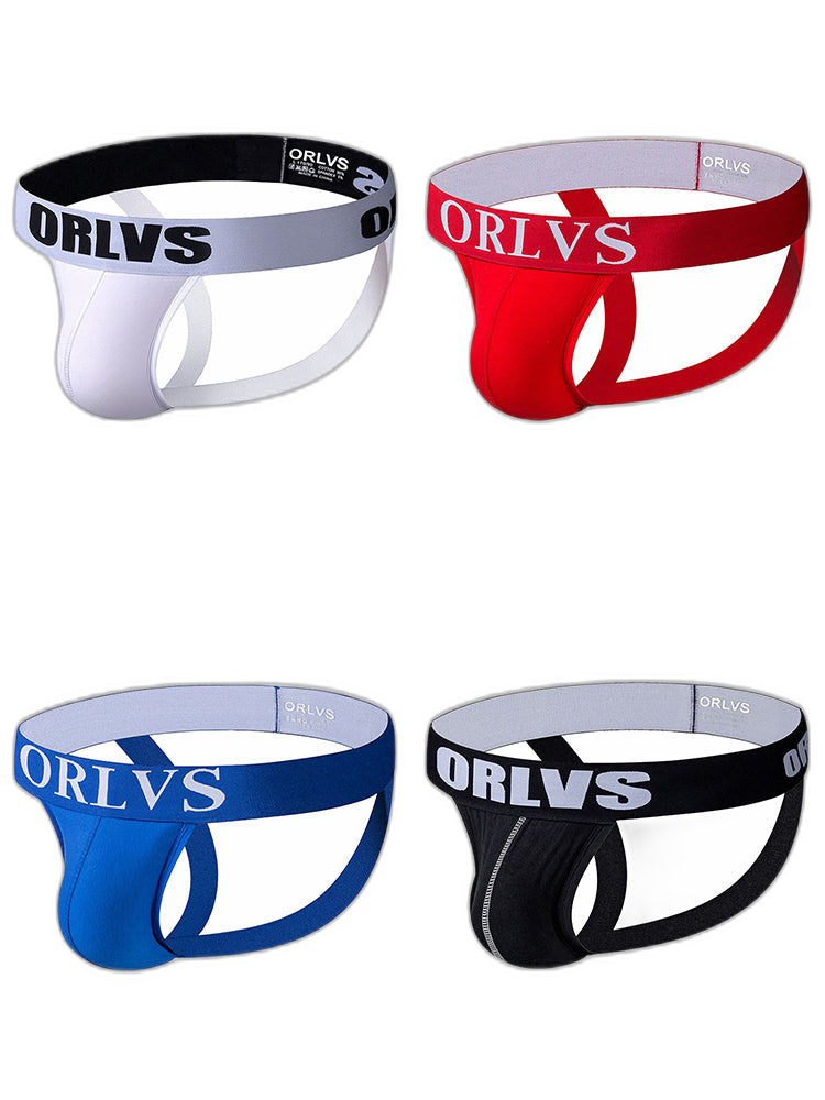 4 Pack Contrast Colors Low Rise Jockstraps