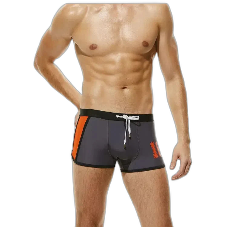 Oversized Nylon Boxer Swim Trunks