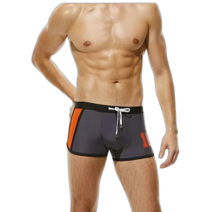 Oversized Nylon Boxer Swim Trunks