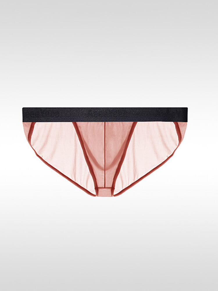 Men's Sexy Low-Rise High-Cut Ice Silk Large Pouch Briefs