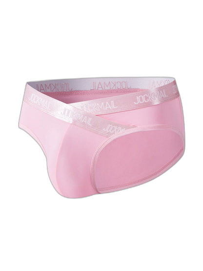 2 Pack Men's Sporty Letter Print Supportive Low-Rise Ice Silk Skin-Friendly Bikini