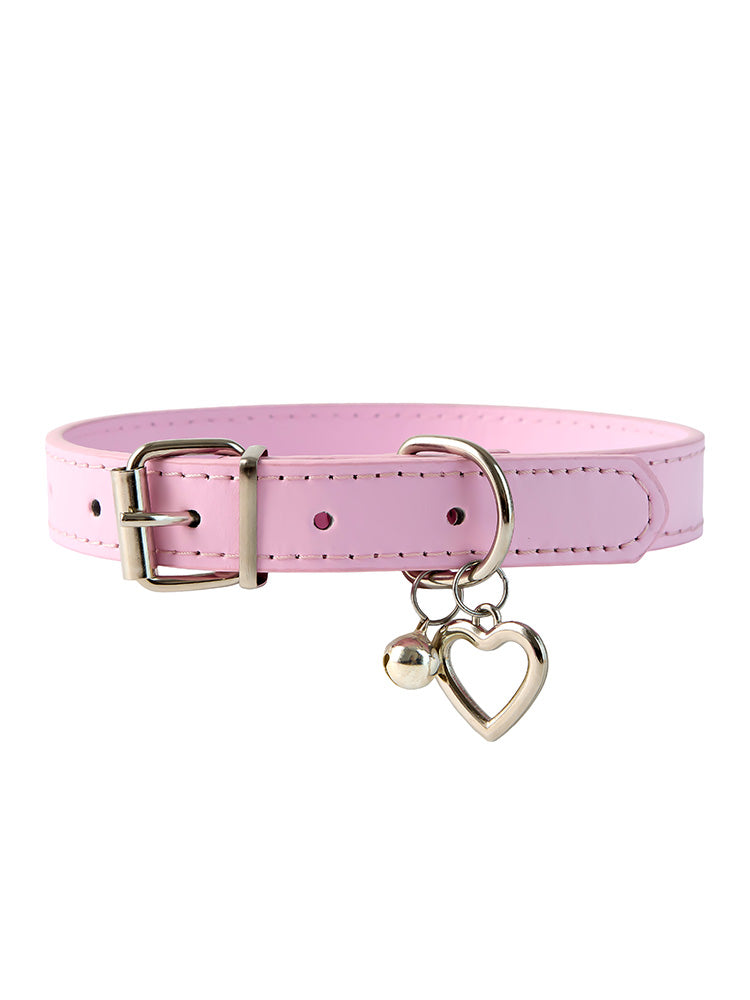 Sweet Cosplay Pink Dog Paw Heart Collar
