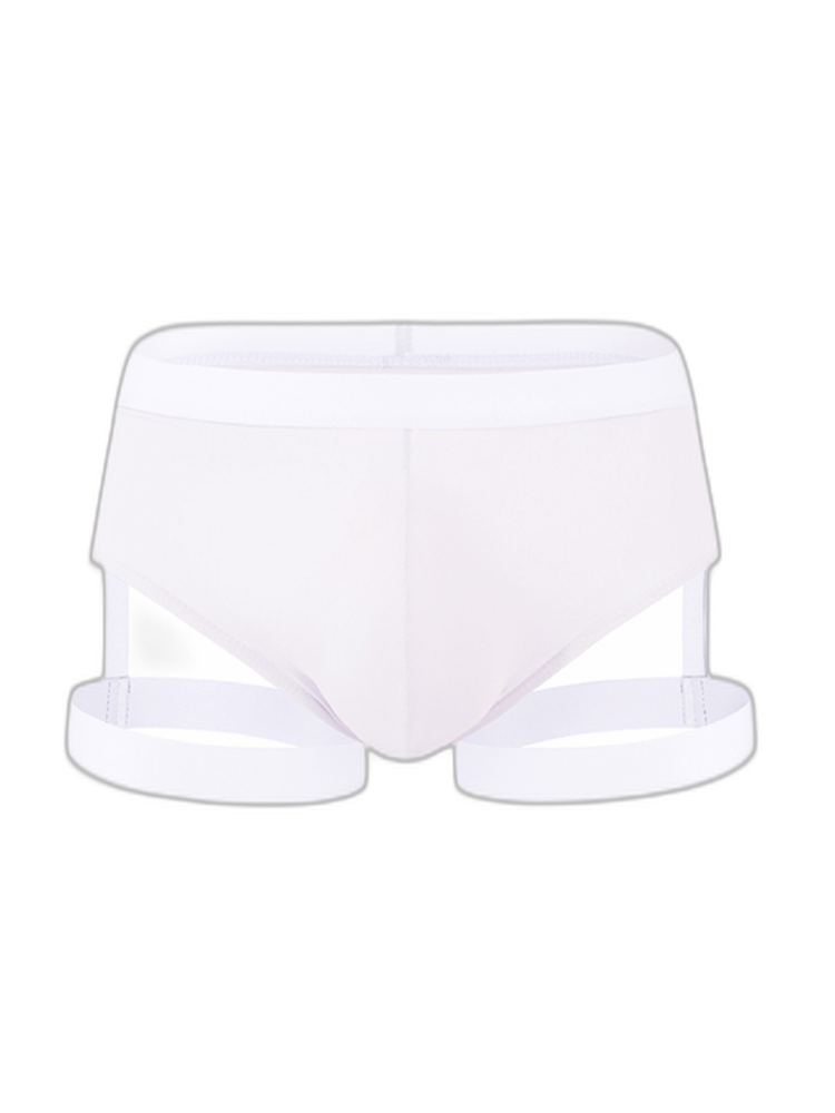 Men’s Sexy Solid Color Suspender Briefs