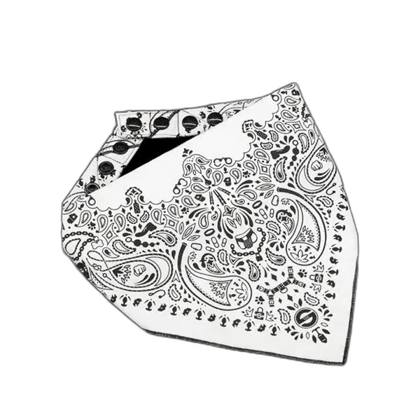Mr.S Leather Zipper Pocket Neck Hanky - White