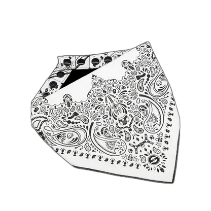 Mr.S Leather Zipper Pocket Neck Hanky - White