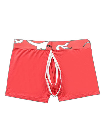 Men's Detachable Pouch Easy-Access Open Fly Modal Split-Crotch Boxers Briefs