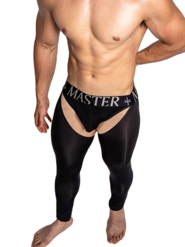 Men's Low-Waist Sexy Hollow Silk-Smooth Semi-Transparent Thermal Pants