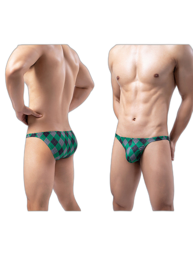 Rhombus Check Pattern Pouch Briefs