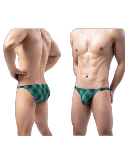 Rhombus Check Pattern Pouch Briefs