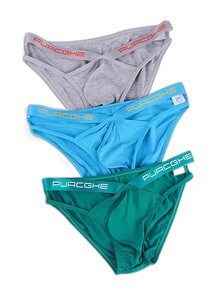 3 Pack Men's Low-Rise Sexy Hollow-Out Bikinis