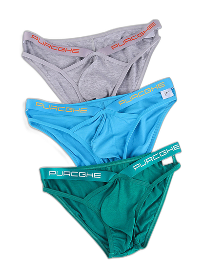 3 Pack Men's Low-Rise Sexy Hollow-Out Bikinis