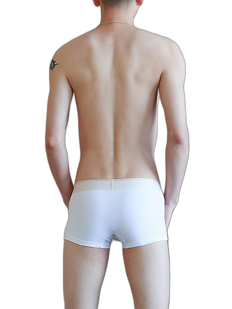 3 Pack Men's Elephant Trunk Separate Cotton Sexy Mid-Rise Solid Color Trunks