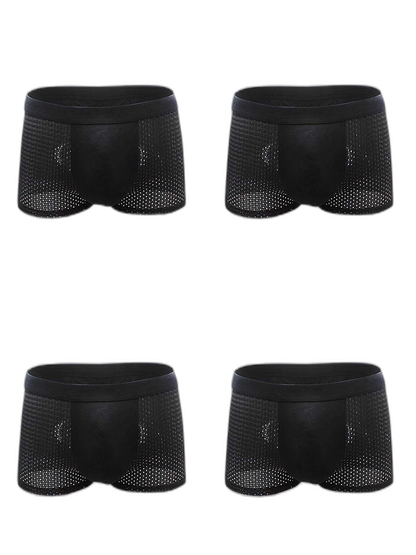 4 Pack Men’s Breathable Mesh Trunks with Antibacterial Fabric