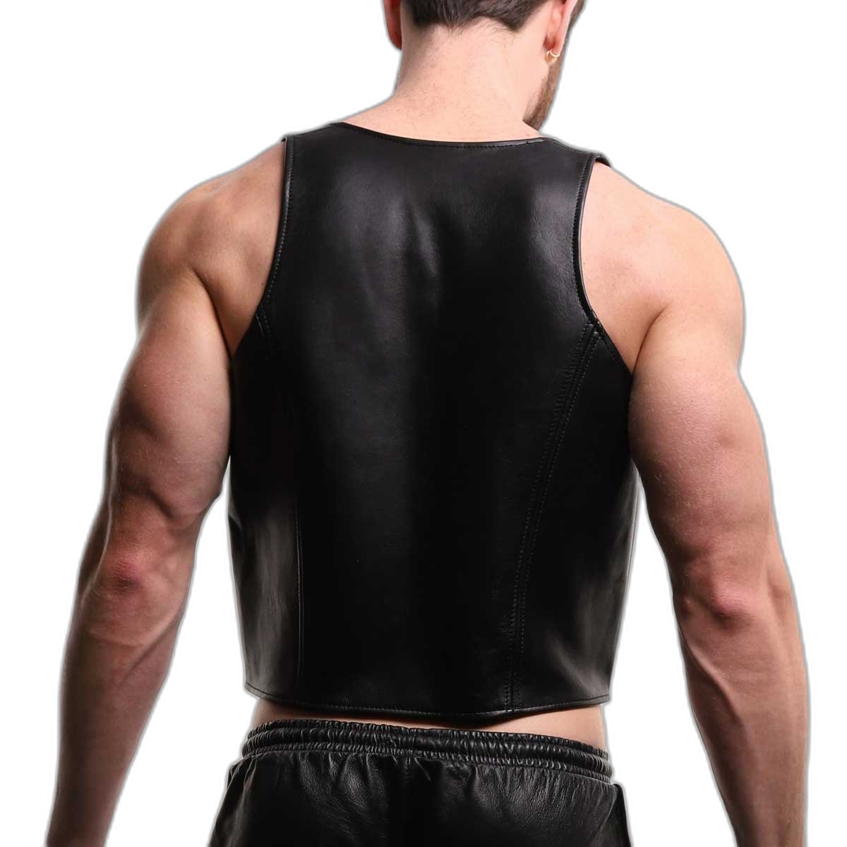 ruff GEAR Premium  Leather Bar Vest Black