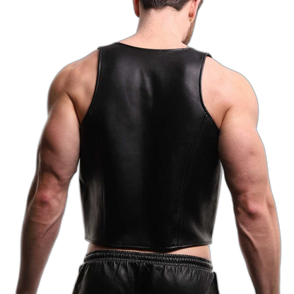 ruff GEAR Premium  Leather Bar Vest Black